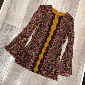 Free People 70’s Style Dress with Bell Sleeves